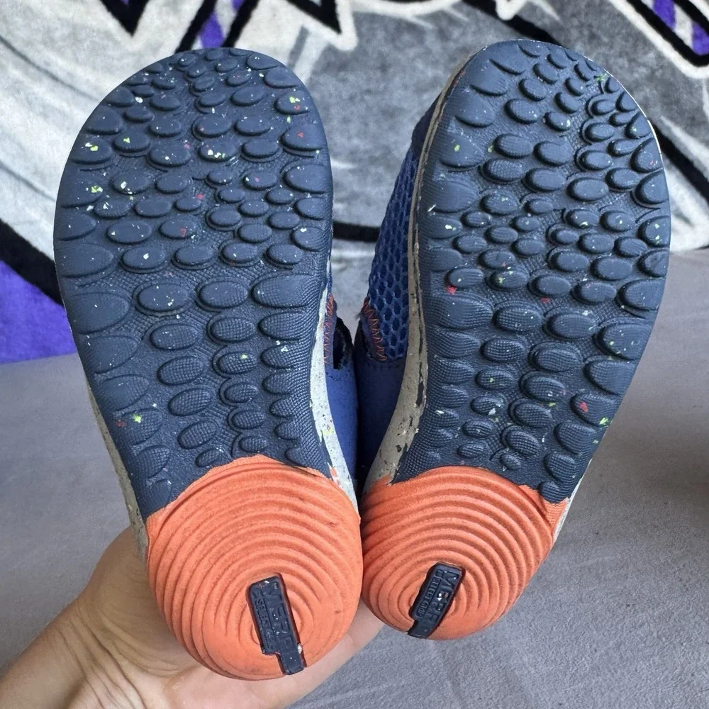Size 8.5 - Merrell Kids Bare Steps H2o Water Shoe, Little Kid Blue/Orange